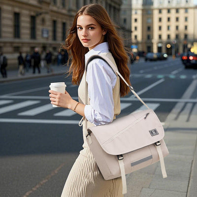 Bolsa mensajero 15.6pulg para laptop oficina viaje blanco