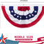 Bandera abanico plisada 2x4ft set 2 decoración 4 de julio