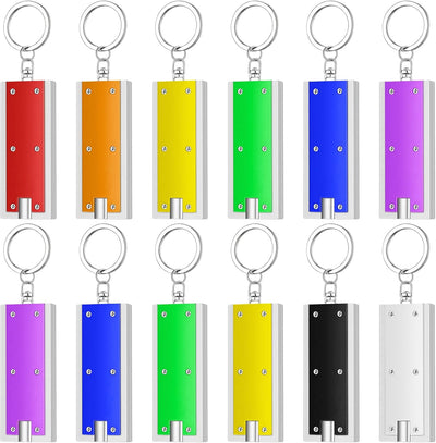 12 Linternas Llavero Led Metal Mosqueton Compactas Campamento