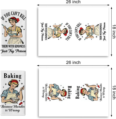 Juego de 2 trapos de cocina vintage para ama de casa y regalo de inauguración