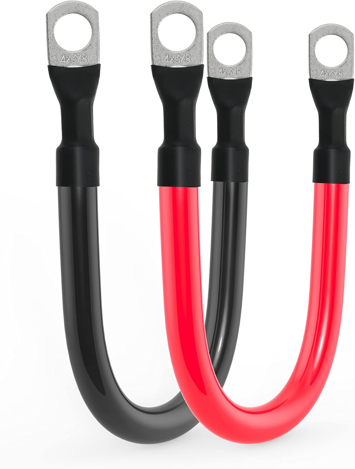 Cable batería 4AWG cobre puro 3/8pulg terminales set inversor