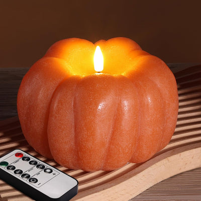 Vela LED Halloween naranja con control remoto 5.4"