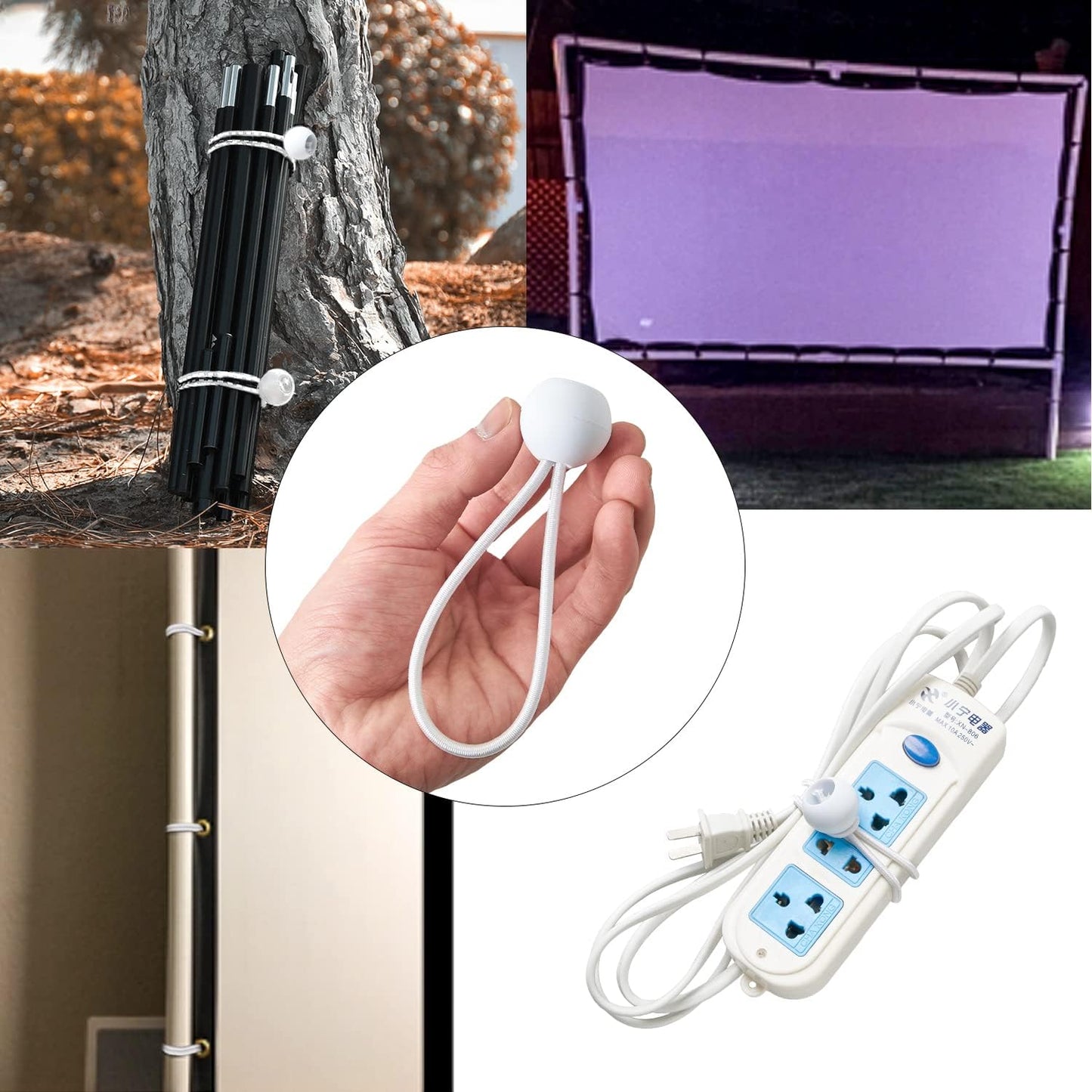 16 Correas elásticas lona 4pulg para toldo