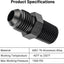 Adaptador tubería aluminio 1/4 BSPT negro