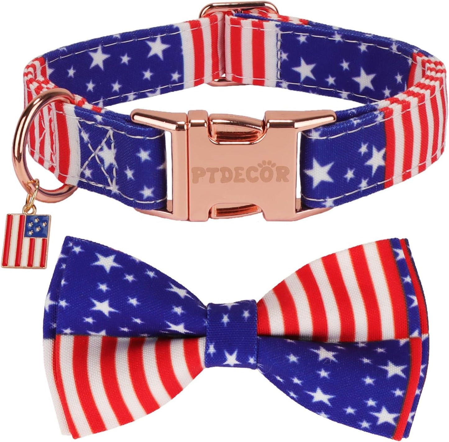 Collar perro bandera USA corbatín ajustable tamaño M