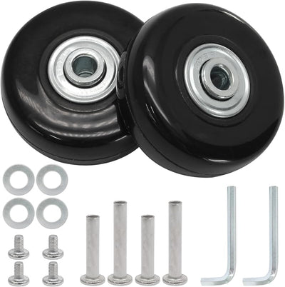 2 Ruedas Equipaje Repuesto 2.520x0.709pulg Goma Negra
