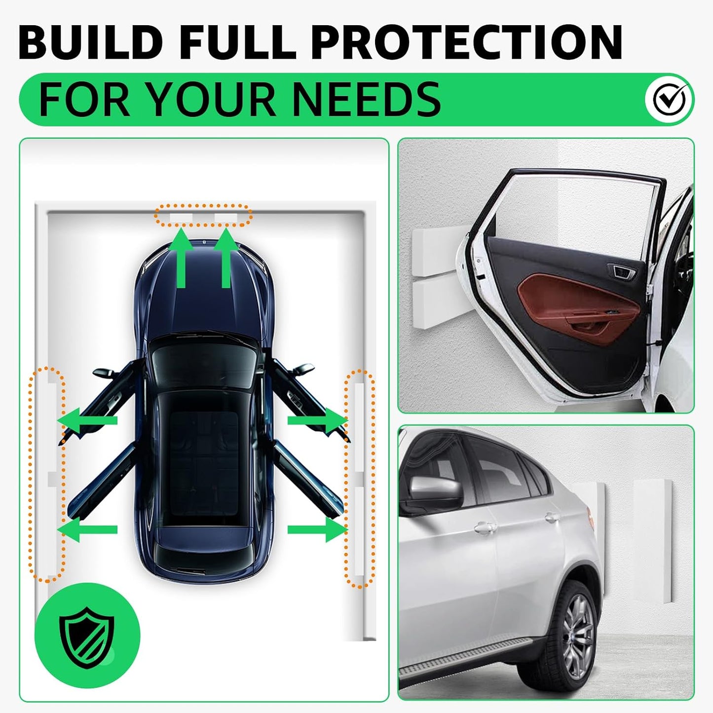 Protector pared garaje 4 pzas puerta auto espuma EVA
