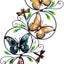Decoración pared mariposa hierro pintado colorido 37x19