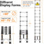 Escalera telescópica acero inox 12.5ft plegable 330lb