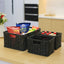 Cestas mimbre plástico tejido asas dobles set 3 negro