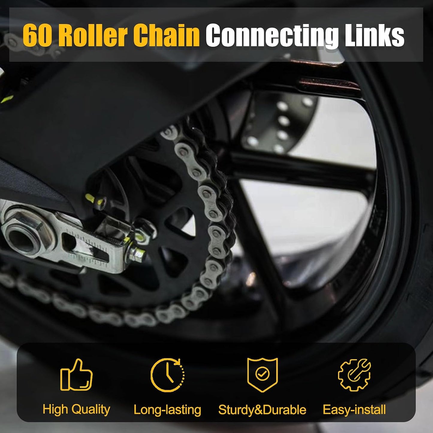 5 Pzas Enlaces Acero Carbono para Bicicletas y Motocicletas