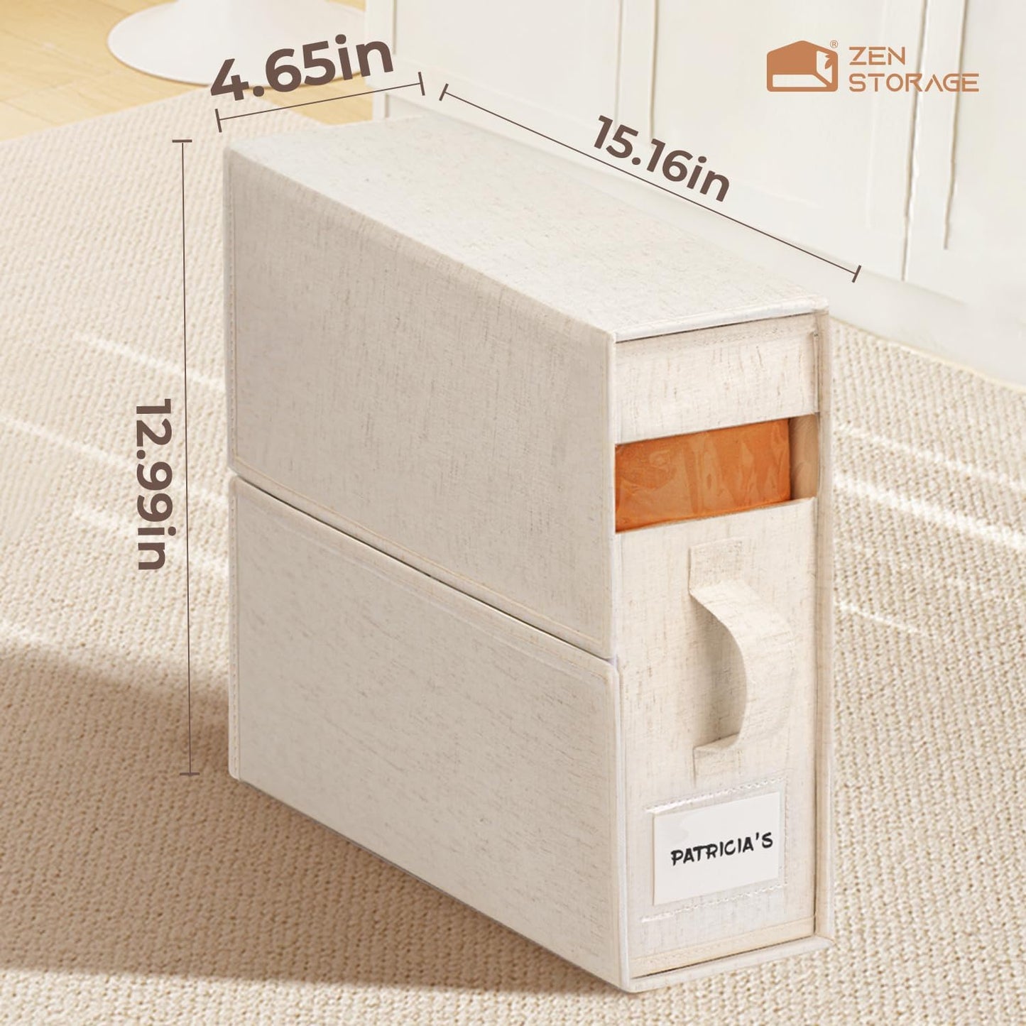4 Organiz. sábanas lino King/Queen con ventana plegable