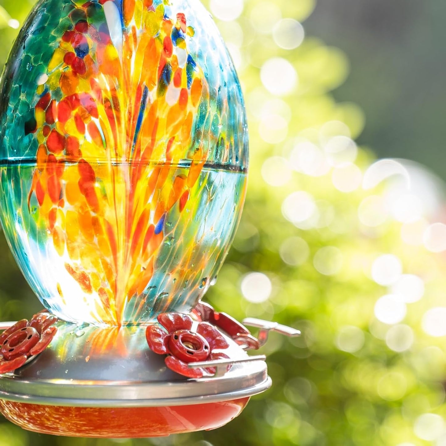 Comedero colibrí vidrio para colgar regalo mujer