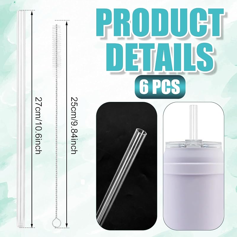 6 Popotes Repuesto Plástico Reutilizables 40-50oz