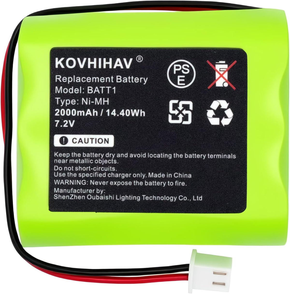 Batería 2GIG BATT2X comp 7.2v 1600mah NiMH