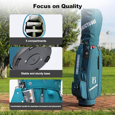 Bolsa golf impermeable 6 bolsillos correas ajustables