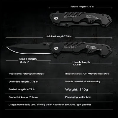 Cuchillo plegable bolsillo con clip táctico EDC camping