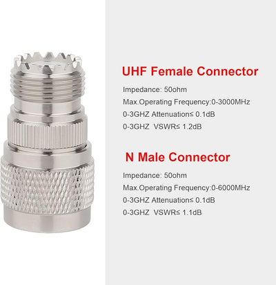 Adaptador N macho a UHF hembra PL-259 SO-239 5 pzas