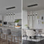 Lámpara colgante isla cocina 4 luces LED negro dorado