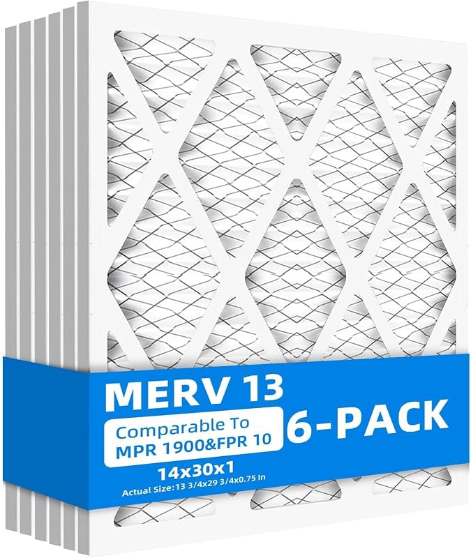 6 Pzas Filtro aire caldera MERV 13 34,9x75,6x1,9cm