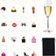 Dijes para copas de vino con anillos dorados para fiestas