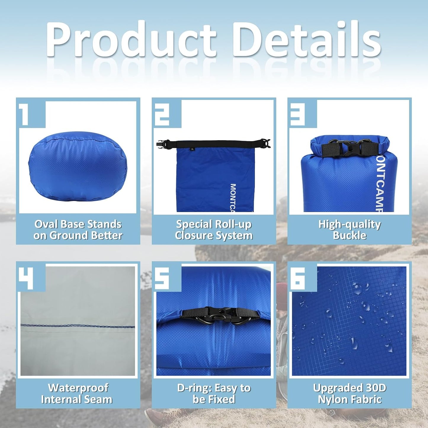 2 Bolsas Nylon 30D Impermeables Flotantes 1.32gal