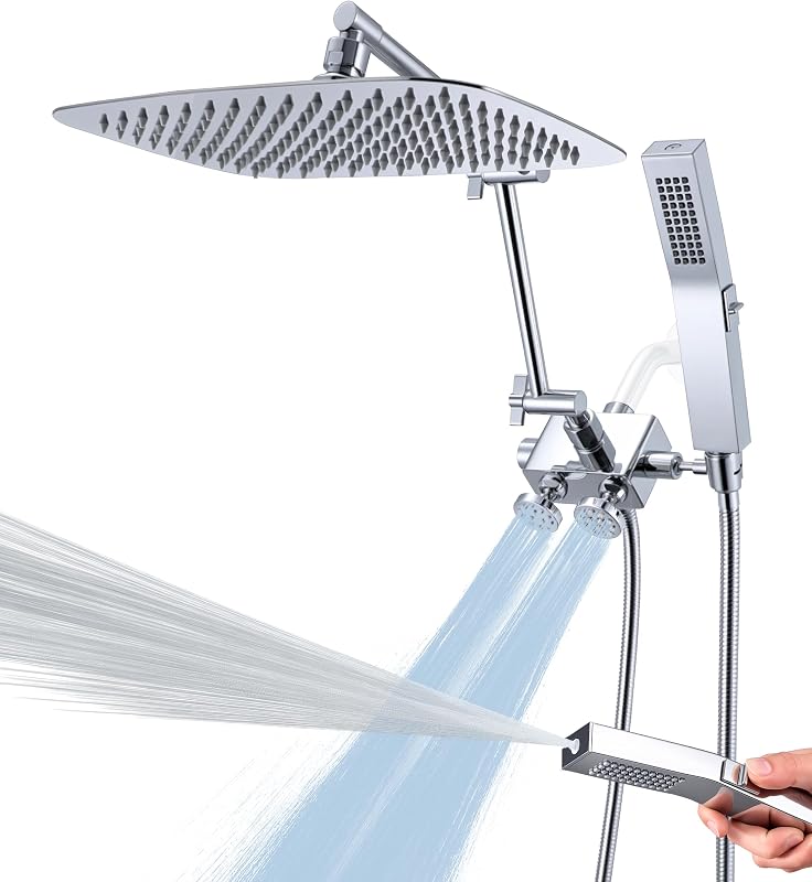 Cabezal ducha lluvia metal 12" modo eléctrico