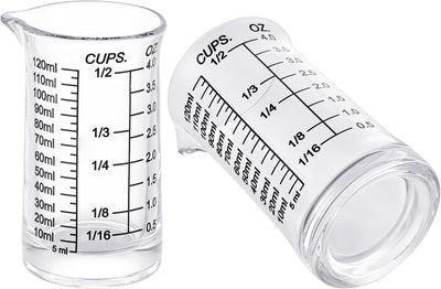 Vaso medidor vidrio 4oz con marcas pack 2