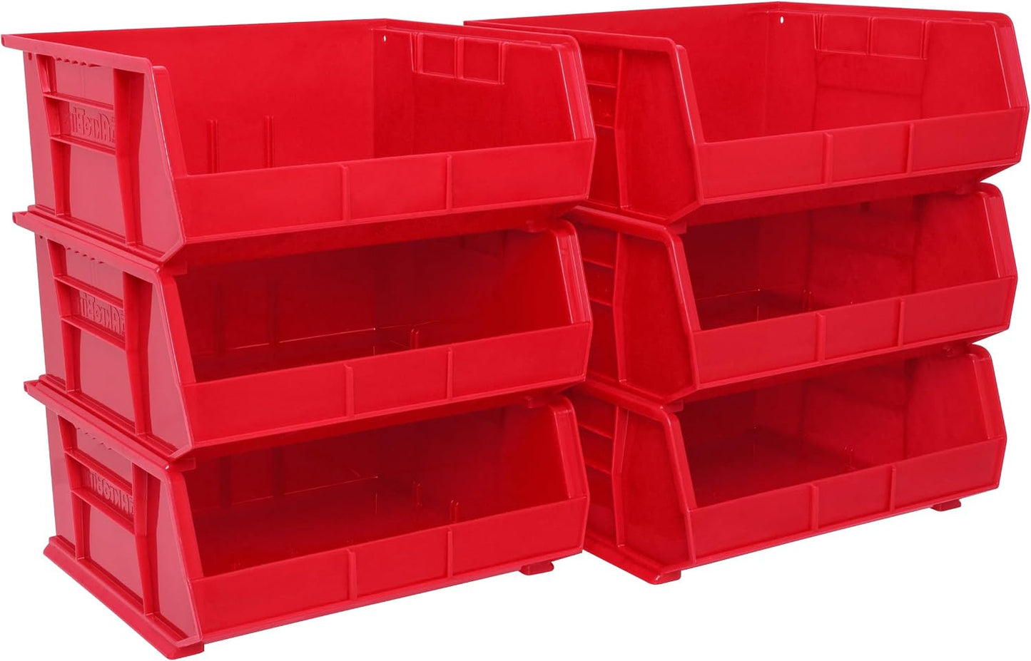 Contenedores plástico apilables 15x16pulg rojo
