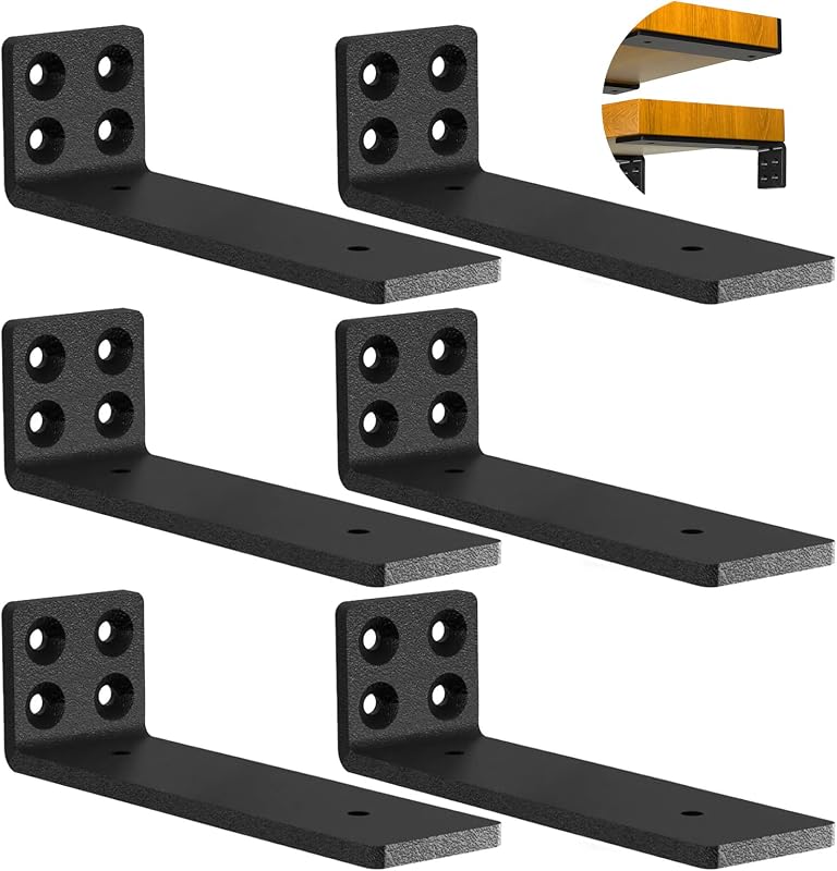 Soportes flotantes para estantes 10" pack 6