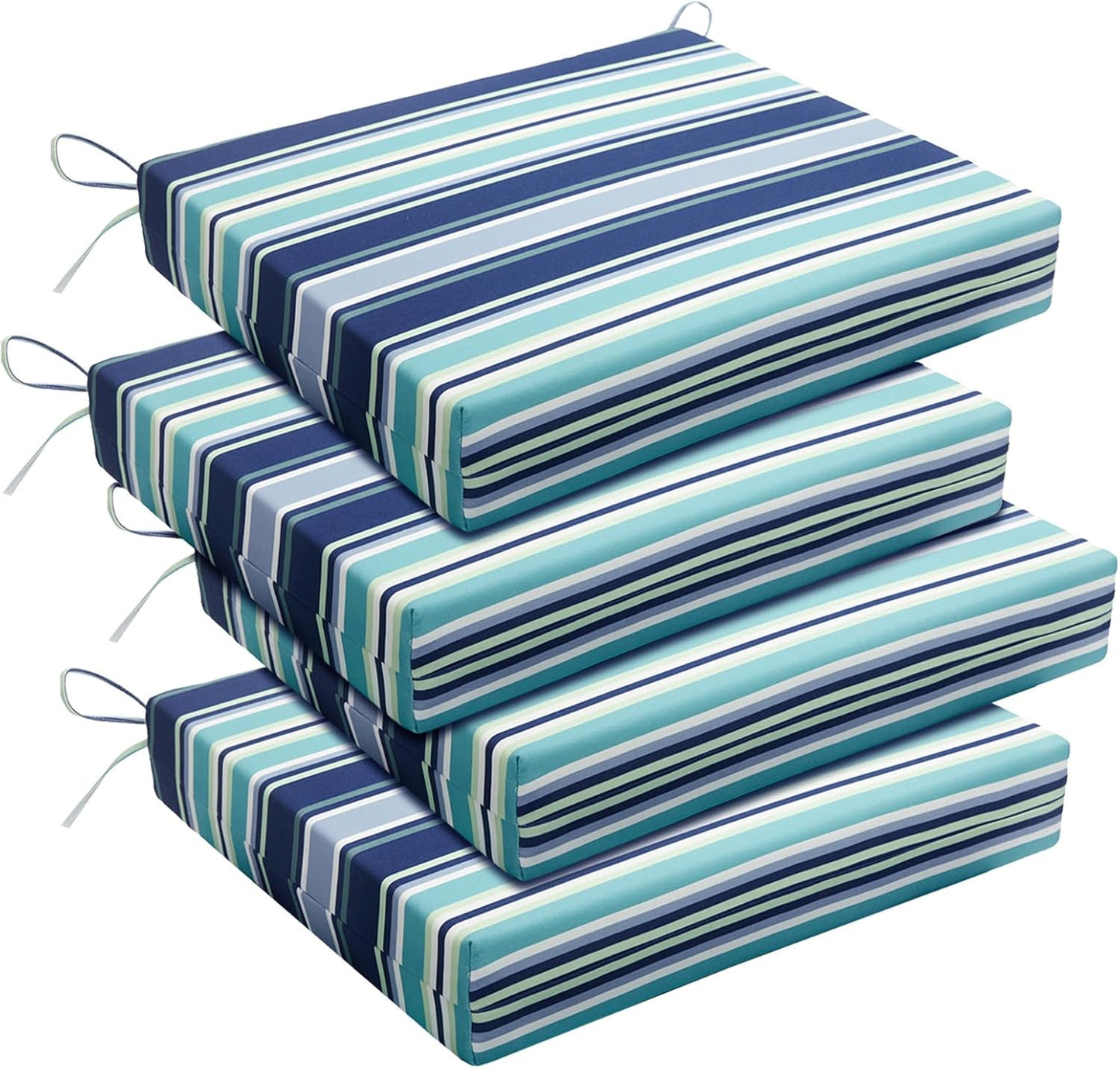 4 Cojines Silla Exterior Resistentes Agua 18.5x16"