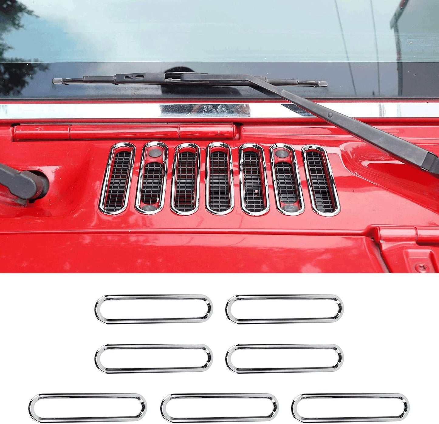 Cubierta ventilación capó ABS Jeep Wrangler JK cromado