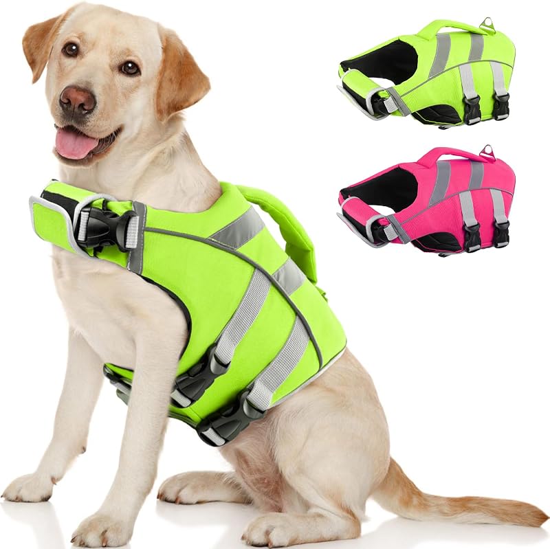 Chaleco salvavidas perro grande reflectante XXL color verde