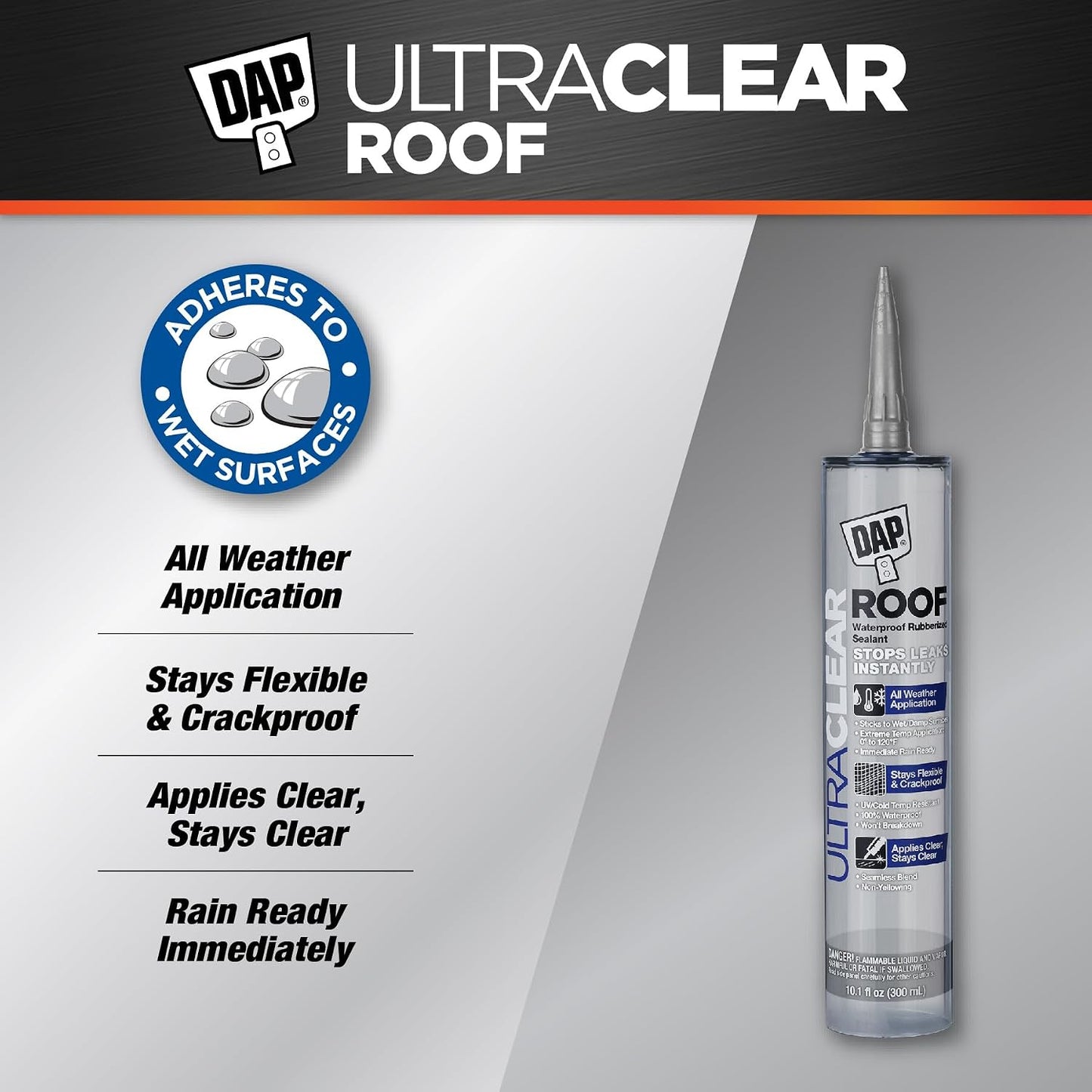 Sellador goma impermeable techo transparente 10.1oz