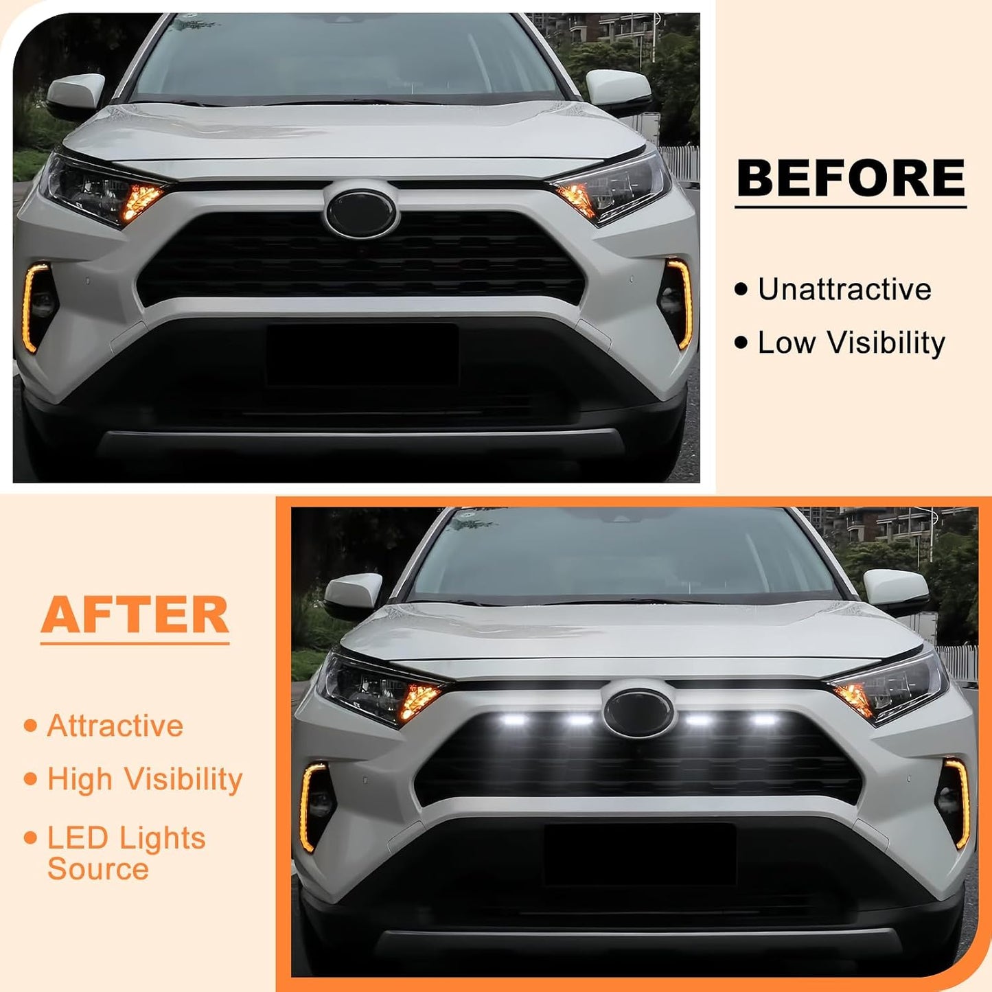 Luces parrilla delanteras Toyota RAV4 19-25 LED blanco