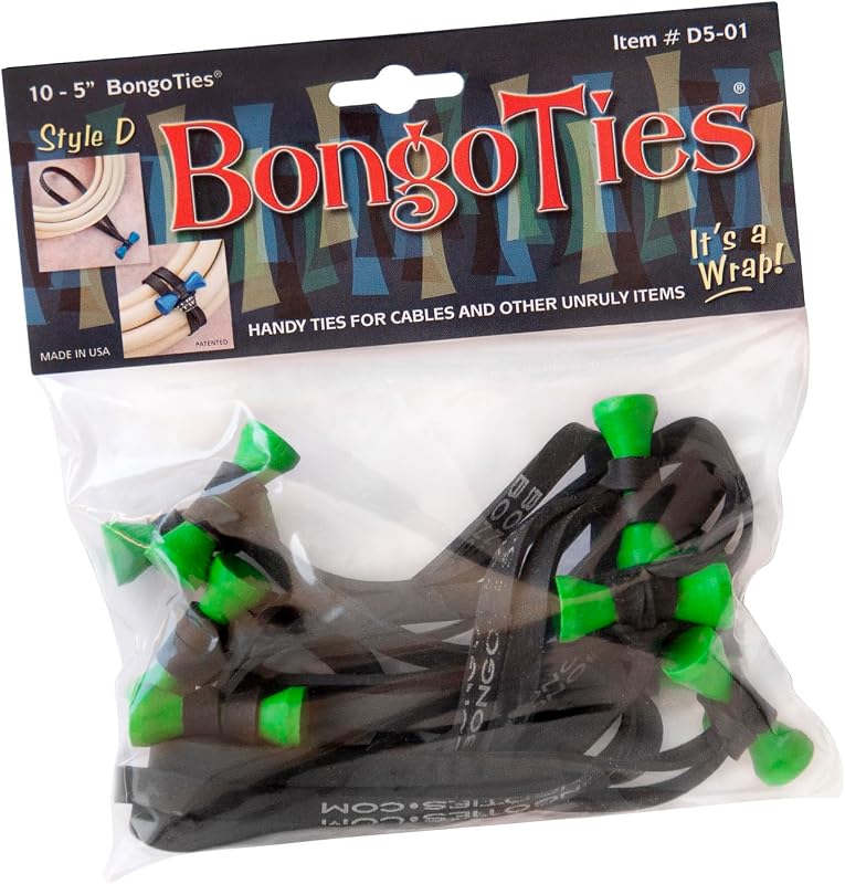Bridas bongo verdes y negras style-d de caucho y bambú