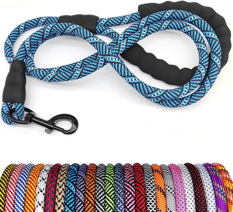 Correa perro cuerda resistente 3-30pies nailon mango acolchado