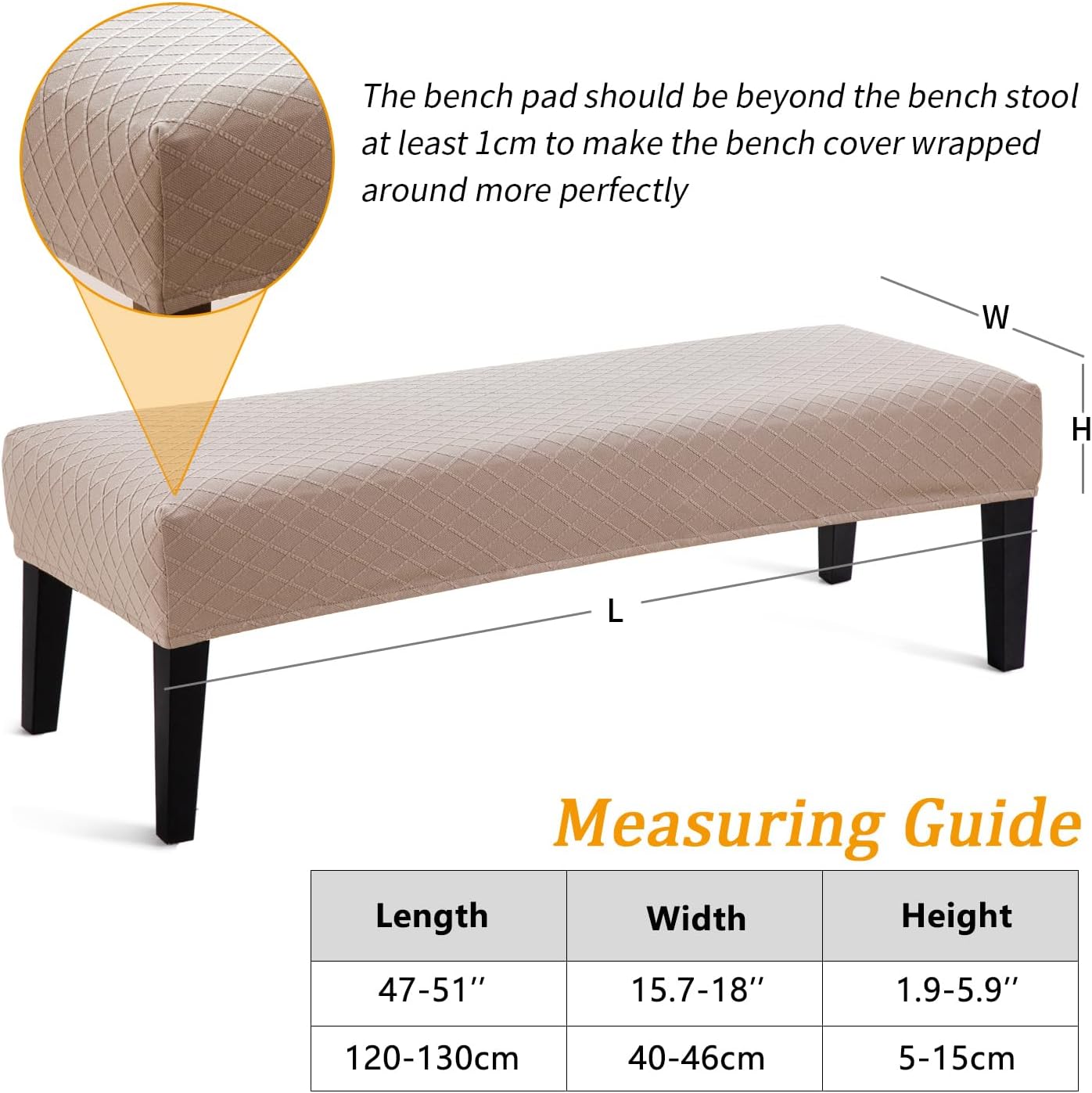Funda impermeable para banco comedor extraíble lavable caqui