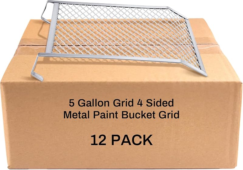 12 Rejillas Cubo 5gal Colador 4 Caras Metal Plateado
