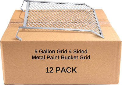 12 Rejillas Cubo 5gal Colador 4 Caras Metal Plateado
