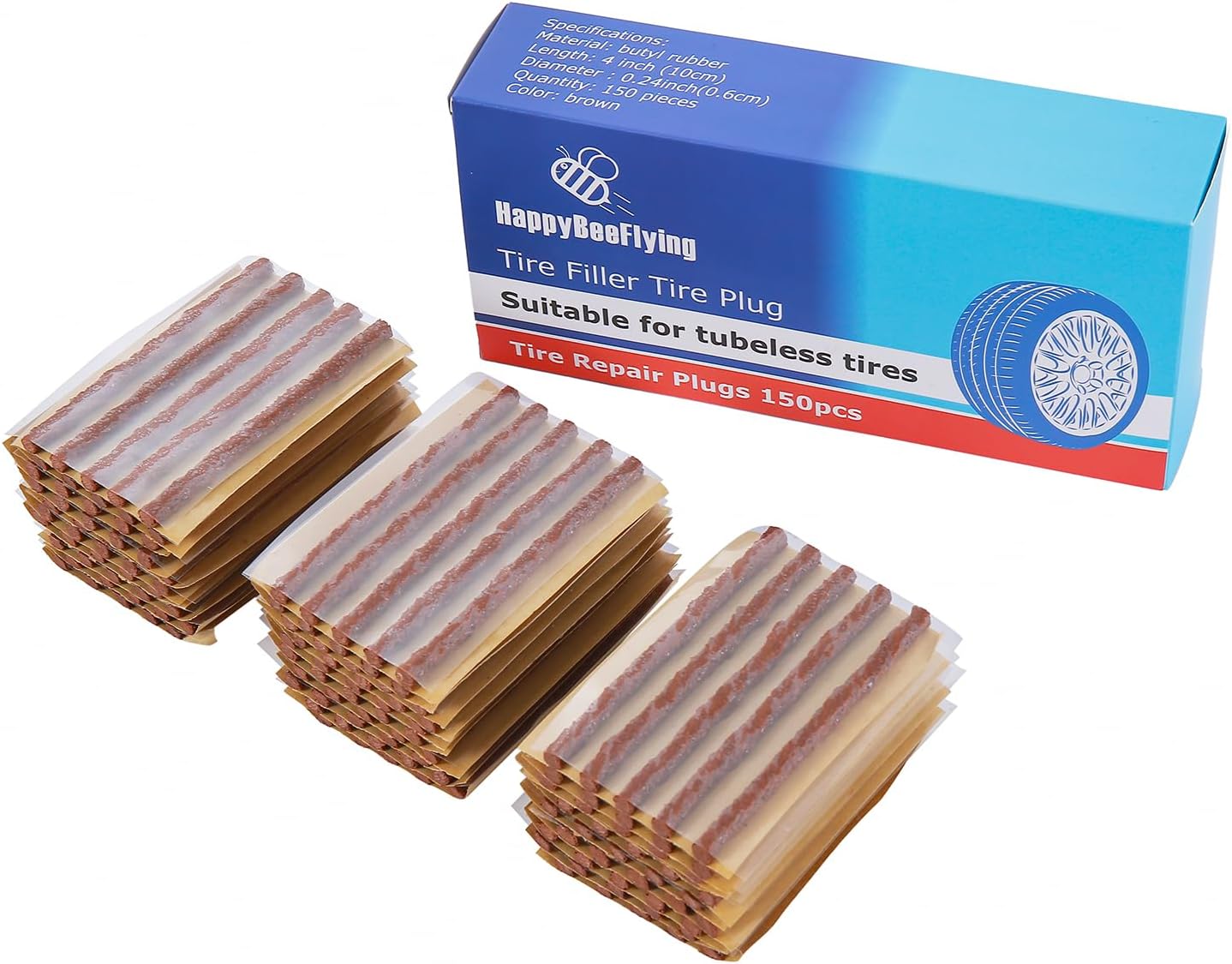 Tapones reparación neumáticos 150uds 4x1/4pulg
