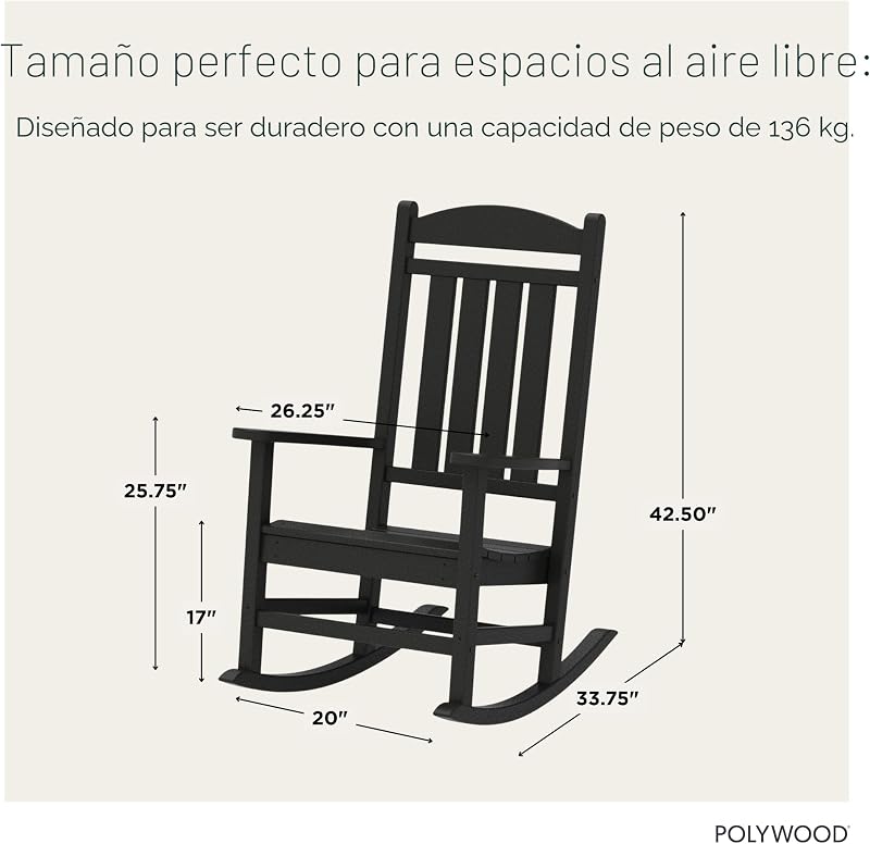 Silla mecedora presidencial color negro