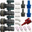 Kit 4 grifos barril lluvia 3/4pulg para manguera jardín