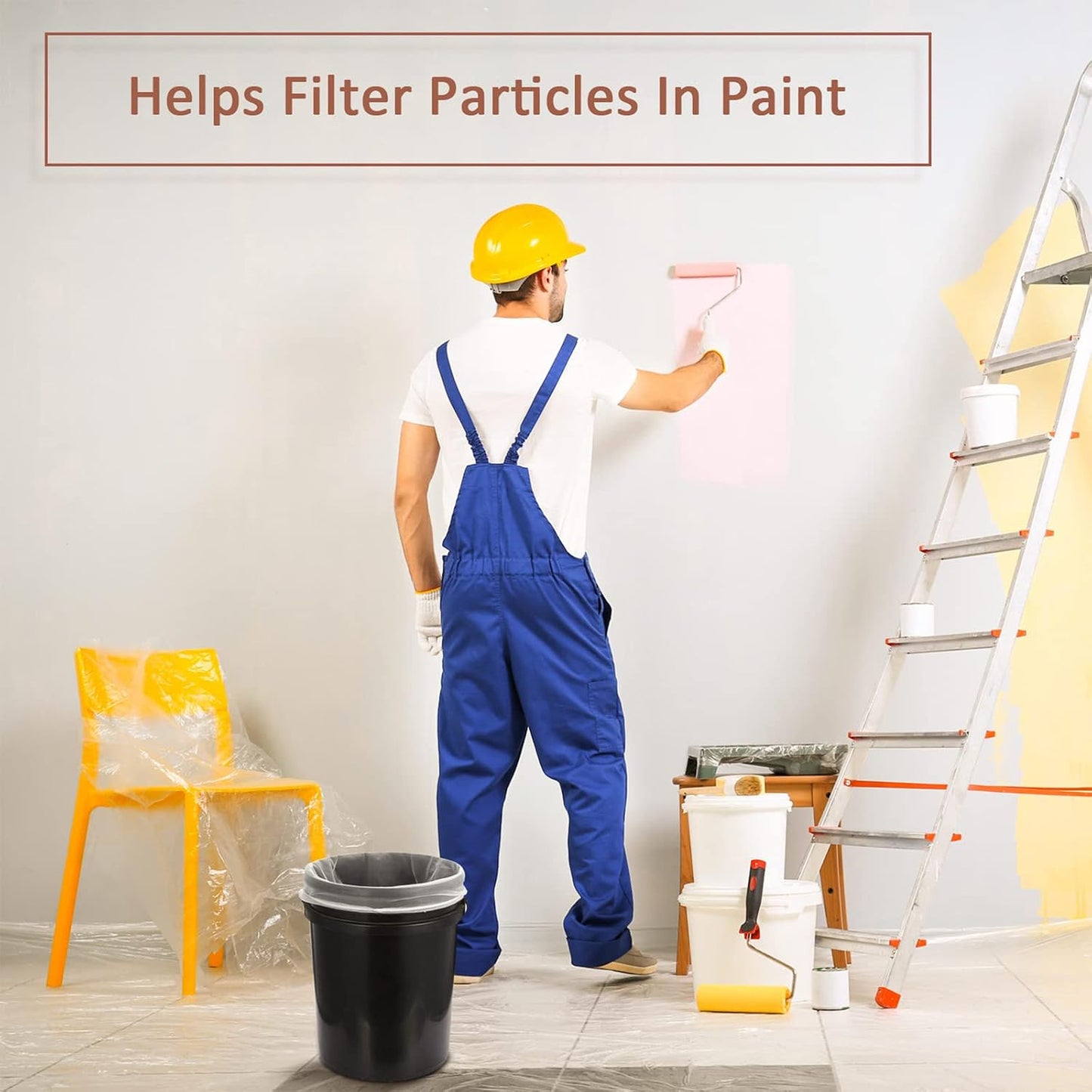 200 Bolsas Filtro Pintura 5gal Malla Fina Blanco