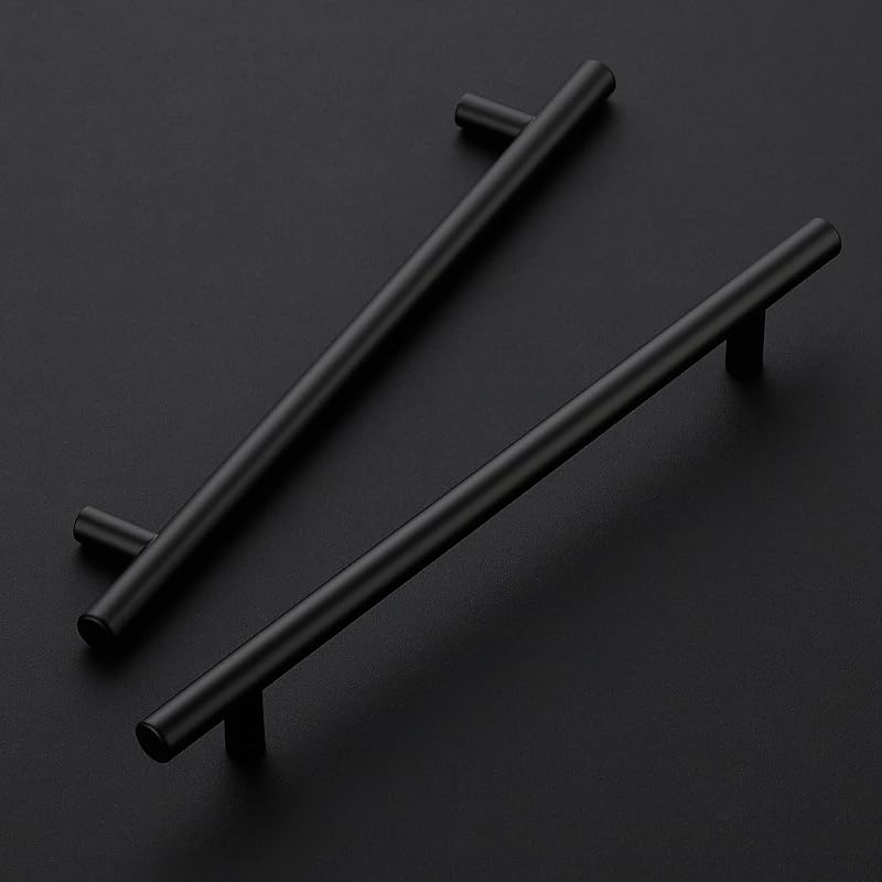 Manijas acero inox negro mate 10" para cajón cocina