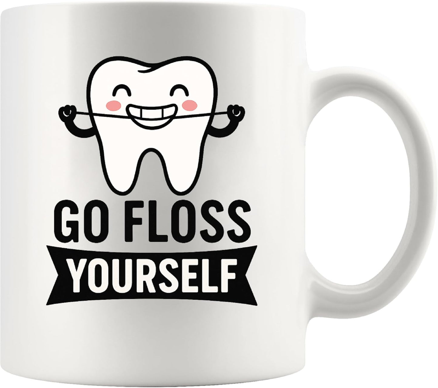 Taza de cerámica Go Floss Yourself 11 oz para odontólogos y higienistas