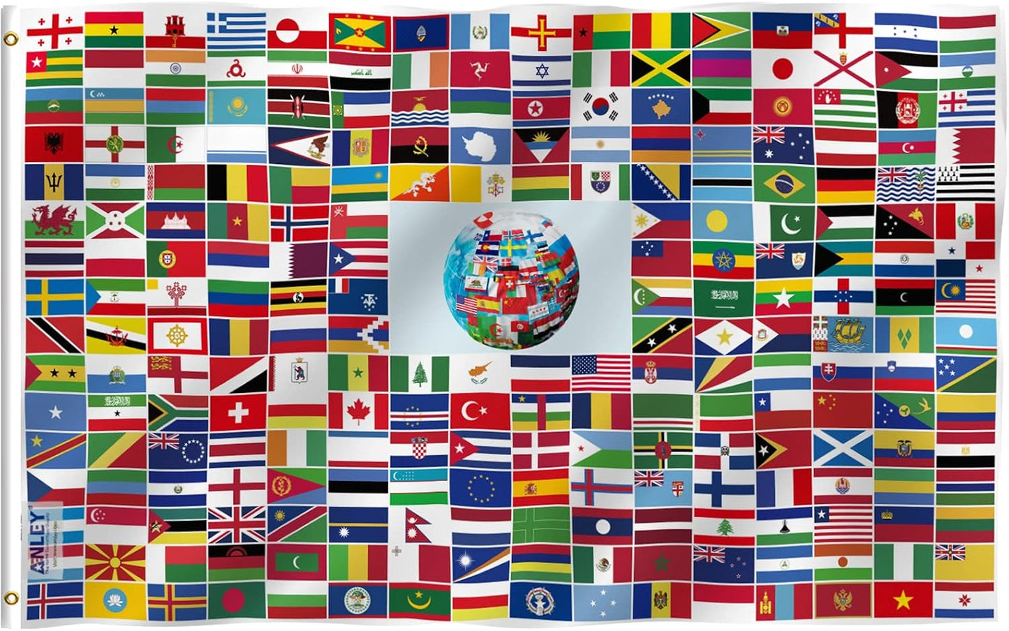 Bandera mundial 3x5ft poliéster 216 modelos con ojales latón