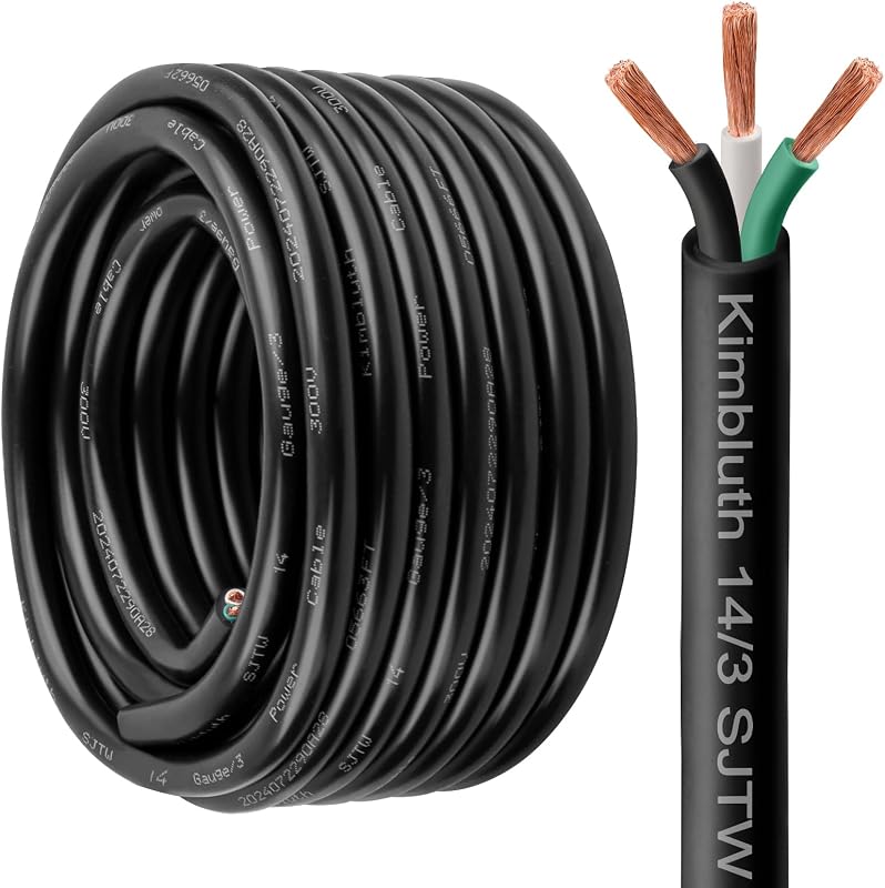 Cable extensión 14/3 cobre puro 50 ft para exteriores