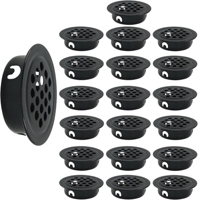 20 Rejillas Ventilación Acero Inox 1" Redondas Negro