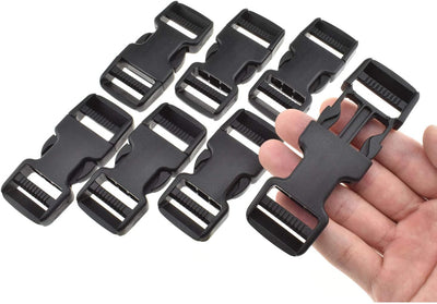 Hebillas liberación rápida 1pulg doble ajustable plástico 7pzas
